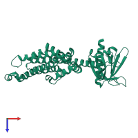 PDB entry 1txd coloured by chain, top view.