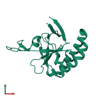 PDB entry 1txj coloured by chain, front view.