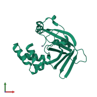 PDB entry 1txl coloured by chain, front view.