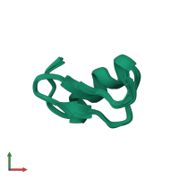 PDB entry 1txm coloured by chain, ensemble of 35 models, front view.