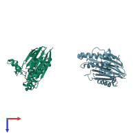 PDB entry 1txo coloured by chain, top view.