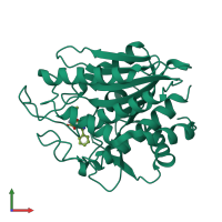 PDB entry 1txr coloured by chain, front view.