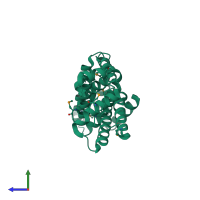 PDB entry 1txu coloured by chain, side view.