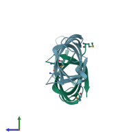 PDB entry 1txy coloured by chain, side view.