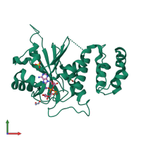 PDB entry 1txz coloured by chain, front view.