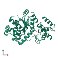 PDB entry 1tyc coloured by chain, front view.