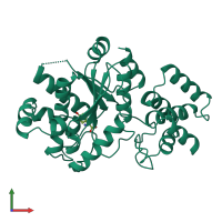 PDB entry 1tyd coloured by chain, front view.