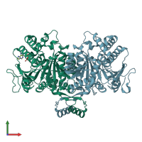 PDB entry 1tyo coloured by chain, front view.