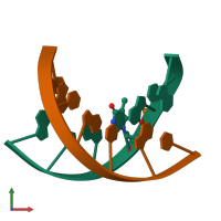 PDB entry 1u01 coloured by chain, front view.
