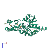 PDB entry 1u02 coloured by chain, top view.