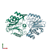 PDB entry 1u05 coloured by chain, front view.