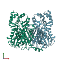 PDB entry 1u0v coloured by chain, front view.