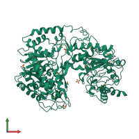 PDB entry 1u1u coloured by chain, front view.