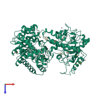 PDB entry 1u1u coloured by chain, top view.
