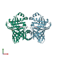 PDB entry 1u1w coloured by chain, front view.