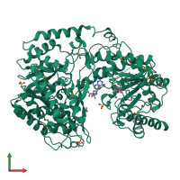 PDB entry 1u22 coloured by chain, front view.