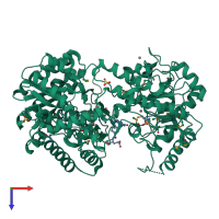 PDB entry 1u22 coloured by chain, top view.