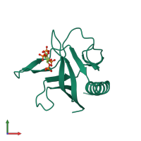 PDB entry 1u27 coloured by chain, front view.