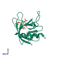 PDB entry 1u27 coloured by chain, side view.