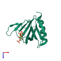 PDB entry 1u27 coloured by chain, top view.