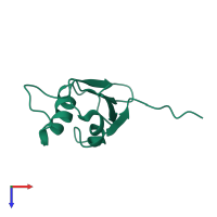 PDB entry 1u2f coloured by chain, top view.