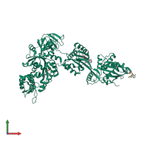 PDB entry 1u2r coloured by chain, front view.