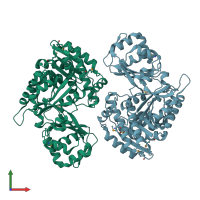 PDB entry 1u2x coloured by chain, front view.