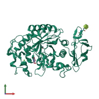 PDB entry 1u2y coloured by chain, front view.