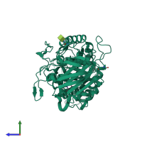 PDB entry 1u2y coloured by chain, side view.