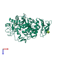 PDB entry 1u2y coloured by chain, top view.
