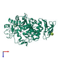 PDB entry 1u2y coloured by chain, top view.