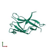 PDB entry 1u36 coloured by chain, front view.