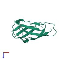 PDB entry 1u36 coloured by chain, top view.