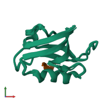 PDB entry 1u38 coloured by chain, ensemble of 20 models, front view.