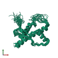 PDB entry 1u3m coloured by chain, ensemble of 20 models, front view.