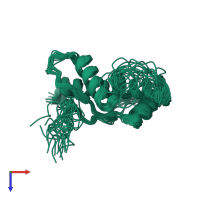 PDB entry 1u3m coloured by chain, ensemble of 20 models, top view.