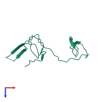 PDB entry 1u42 coloured by chain, top view.
