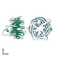 PDB entry 1u4c coloured by chain, front view.