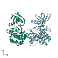 PDB entry 1u4d coloured by chain, front view.