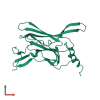 PDB entry 1u4e coloured by chain, front view.