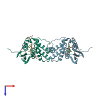 PDB entry 1u4h coloured by chain, top view.