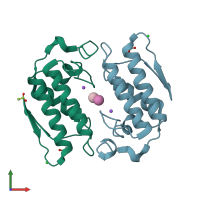 PDB entry 1u4j coloured by chain, front view.