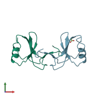 PDB entry 1u4p coloured by chain, front view.