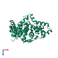 PDB entry 1u4s coloured by chain, top view.