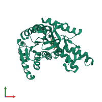 PDB entry 1u5a coloured by chain, front view.