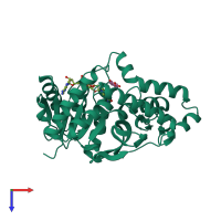 PDB entry 1u5c coloured by chain, top view.
