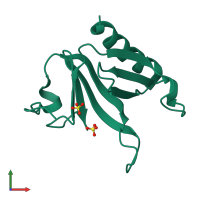 PDB entry 1u5f coloured by chain, front view.