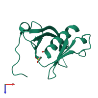 PDB entry 1u5f coloured by chain, top view.