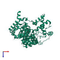 PDB entry 1u5j coloured by chain, top view.