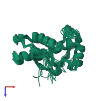 PDB entry 1u5l coloured by chain, ensemble of 20 models, top view.